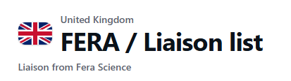 United Kingdom FERA / Liaison list
