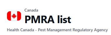 Canada PMRA list