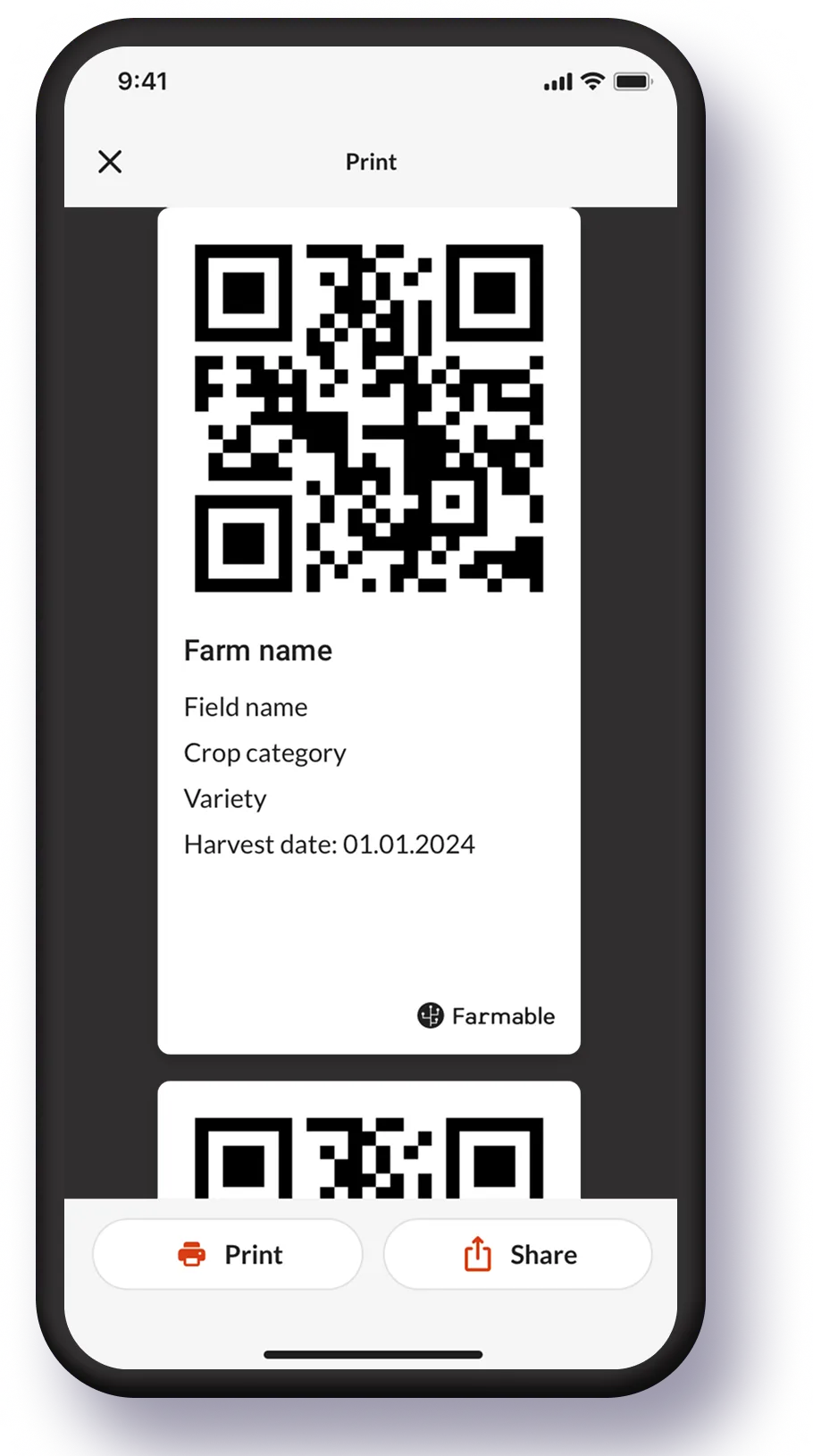 Registro de tarea completada en Farmable